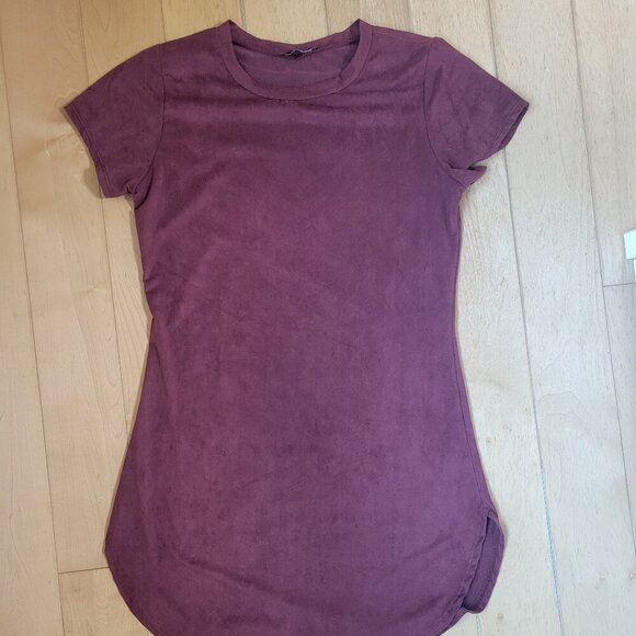 Papermoon Suede Short Sleeve Dress | Size L - Picture 2 of 5